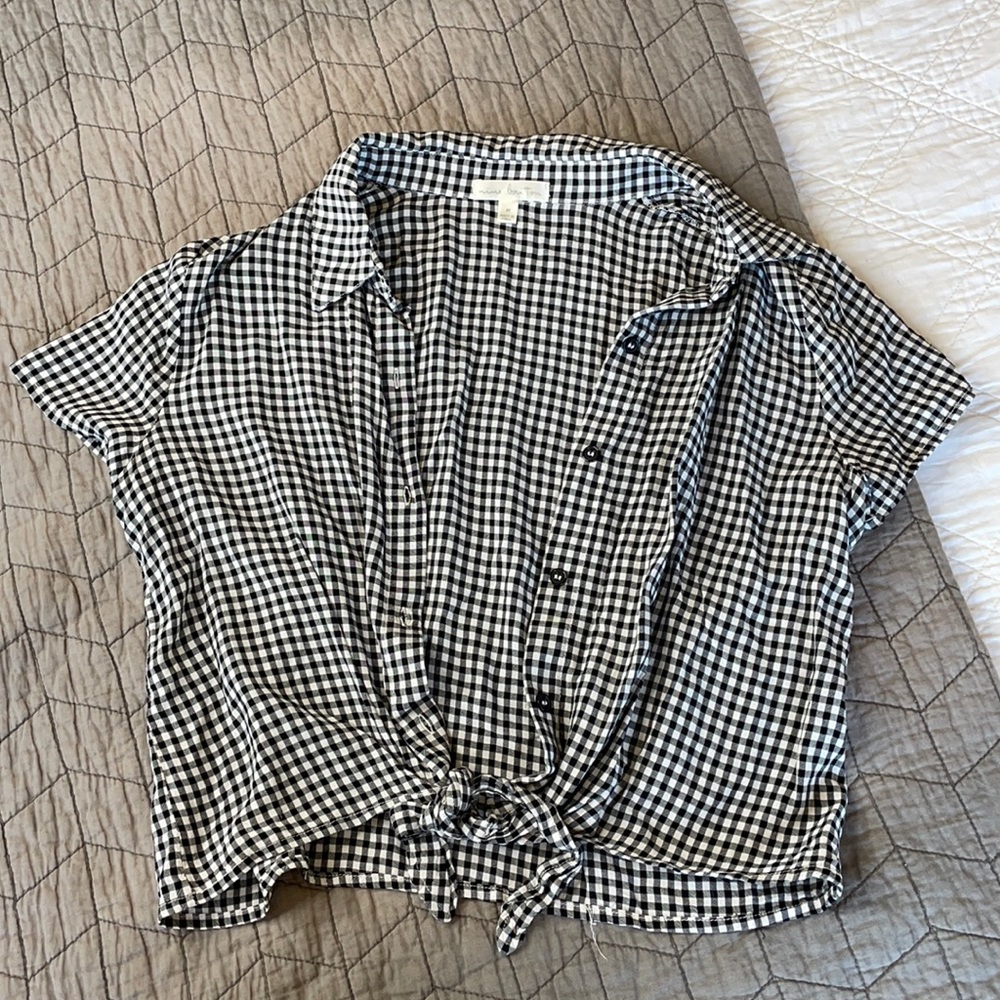 Nine Britton black and white check top